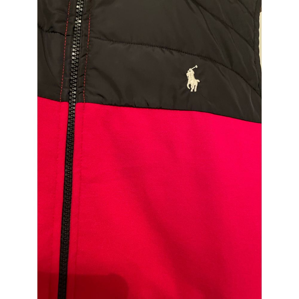 Men’s Polo Ralph Lauren Quilted Hooded vest Red and Black Large - Picture 3 of 7